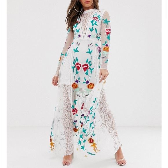 frock and frill Dresses Frock And Frill Floral Embroidered White Dress Boho Maxi Poshmark